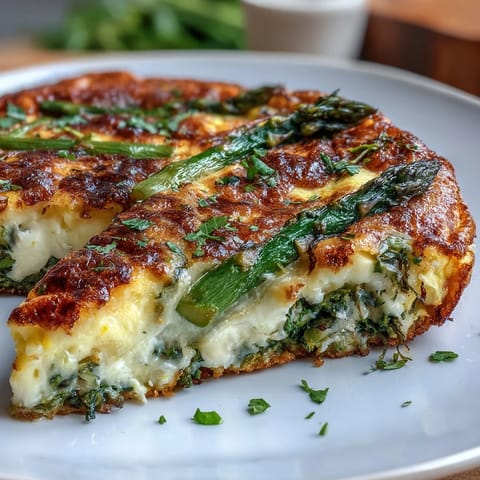 Bright and colorful Spring Veggie Frittata loaded with asparagus, zucchini, spinach, and creamy goat cheese, perfect for brunch.  