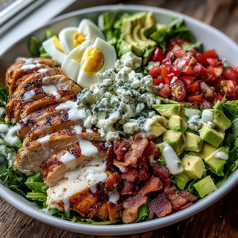 Served family-style with ranch dressing, this colorful Cobb Salad Bowl looks perfect for a quick, healthy dinner.