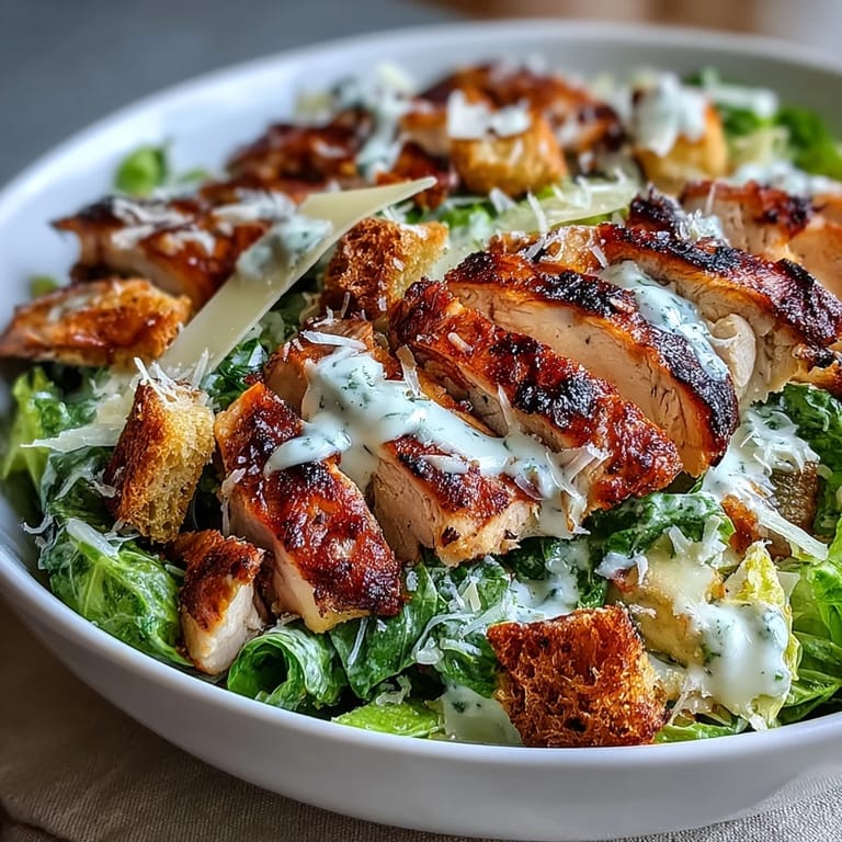 Dinner-worthy Caesar Chicken Bowl served with parmesan shavings and fresh lemon wedges.