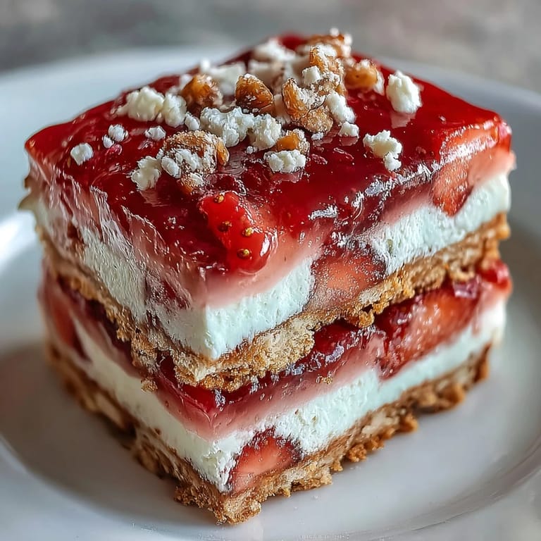 Bright strawberry lemonade bars with crisp shortbread base, dusted with powdered sugar for a beautiful dessert table display.