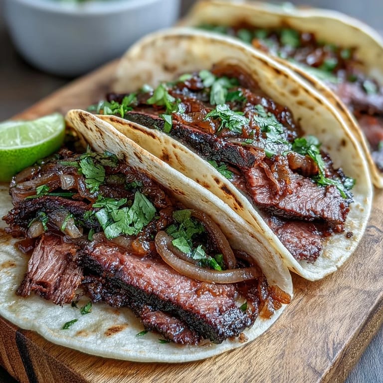 Our ultimate smoked brisket tacos, bursting with flavor, cilantro, and tangy onions.