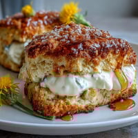 Dandelion Honey Scones Clotted