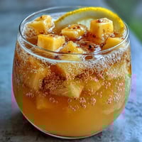 Vibrant Grad Party Punch with mango, pineapple, and sparkling lemonade swirl.
