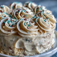 Class of 2026 Confetti Cake: vibrant rainbow sprinkles bursting from fluffy cake layers.
